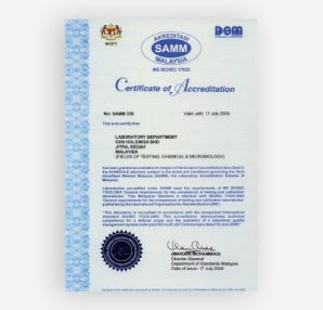 MS ISO/IEC 17025 Certificate of Accreditation